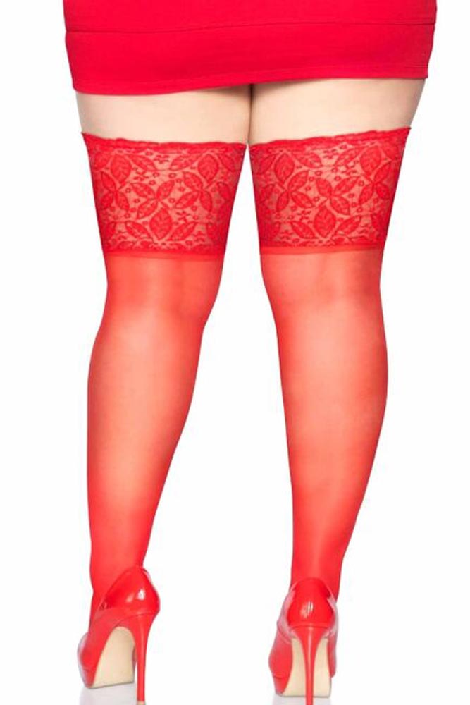 Leg Avenue - Κάλτσες Ζαρτιέρας - Leg Avenue stockings κόκκινες LG9750Q - E-string.gr