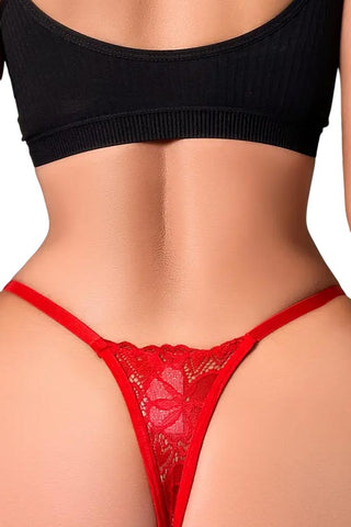 Γυναικείο εσώρουχο Annamu Pearl thong Κόκκινο A-1009