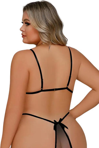 Γυναικείο Κορμάκι Plus Size Annamu Μαύρο A-1025