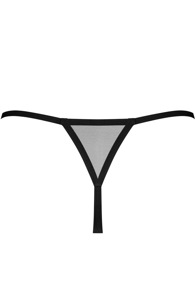 Εσώρουχο Obsessive Novenes Crotchless Thong Μαύρο OB7753