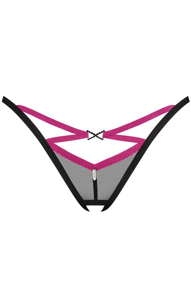 Εσώρουχο Obsessive Novenes Crotchless Thong Μαύρο OB7753