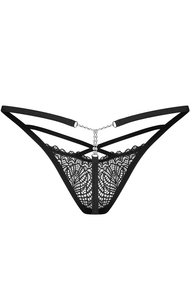 Γυναικείο Εσώρουχο Obsessive Iliosa thong Μαύρο OB0890