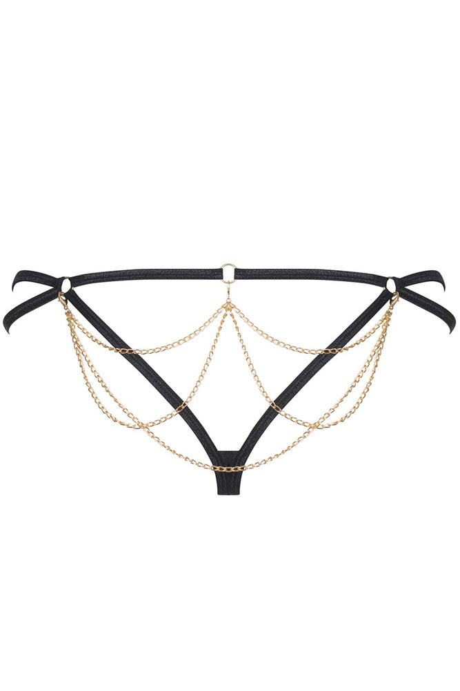 Γυναικείο String Obssesive Pantheria Thong Μαύρο OB1852