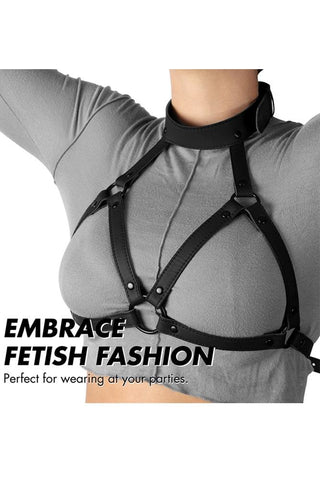 Σουτιέν Fetish Harness Bra Μαύρο D-237017