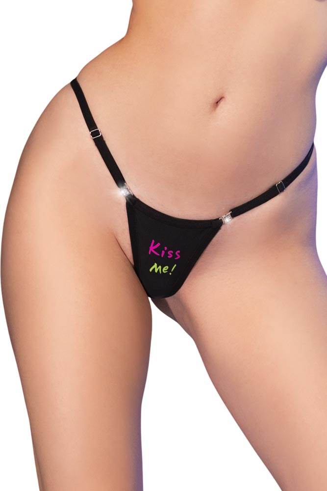 Chilirose Mini Thong kiss me Μαύρο CR-4836