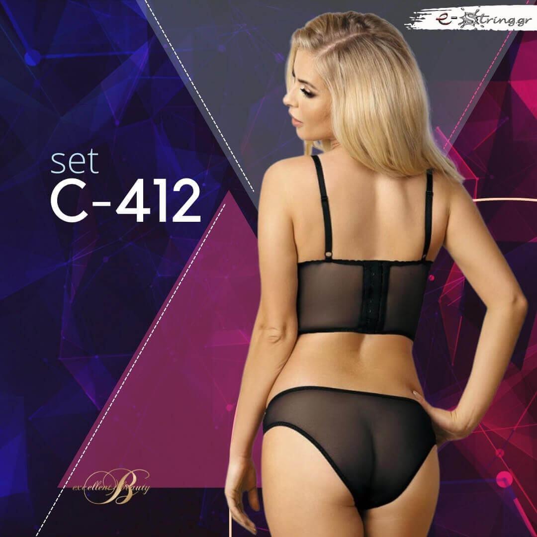 Excellent Beauty - Γυναικείο Σετ Εσώρουχα - Excellent Beauty Μπλε C-412 - E-string.gr