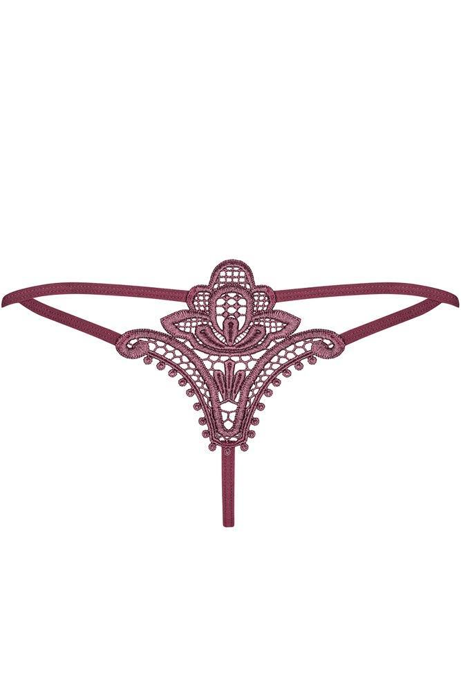 Obsessive - Γυναικείο εσώρουχο - Obsessive Luiza thong berry Μελιτζανί OB7350 - E-string.gr