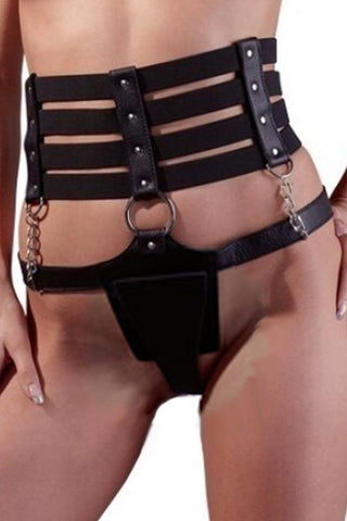 Leg Avenue - Γυναικεία Ζώνη με εσώρουχο - Leg Avenue Waist Belt Harness Μαύρη LG71111 - E-string.gr