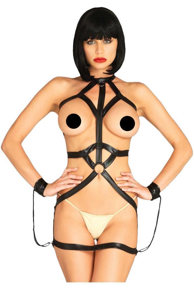 Leg Avenue - Γυναικείο φόρεμα - Leg Avenue Bondage Body Harness Μαύρο LG4024 - E-string.gr