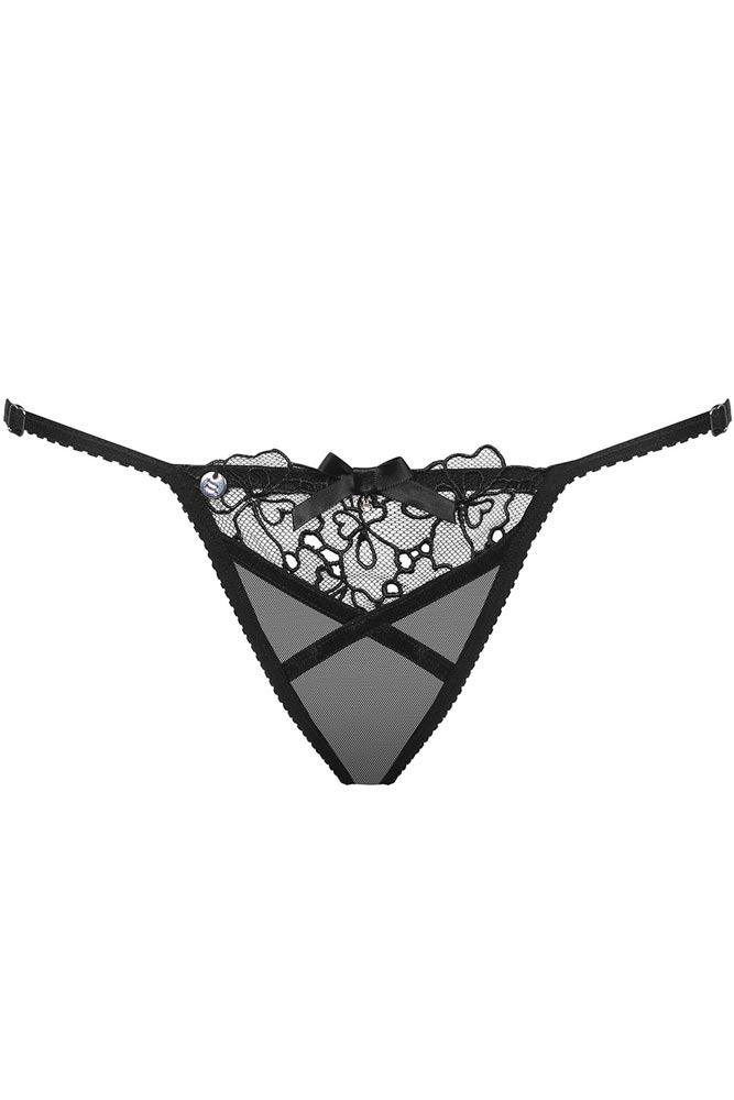 Obsessive - Γυναικείο εσώρουχο - Obssesive Uniquella thong Μαύρο OB1784 - E-string.gr