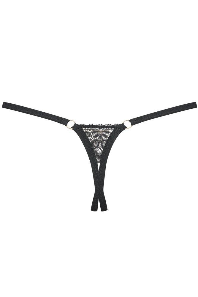 Obsessive - Γυναικείο Εσώρουχο - Obsessive Meshlove crotchles thong Μαύρο OB9491 - E-string.gr